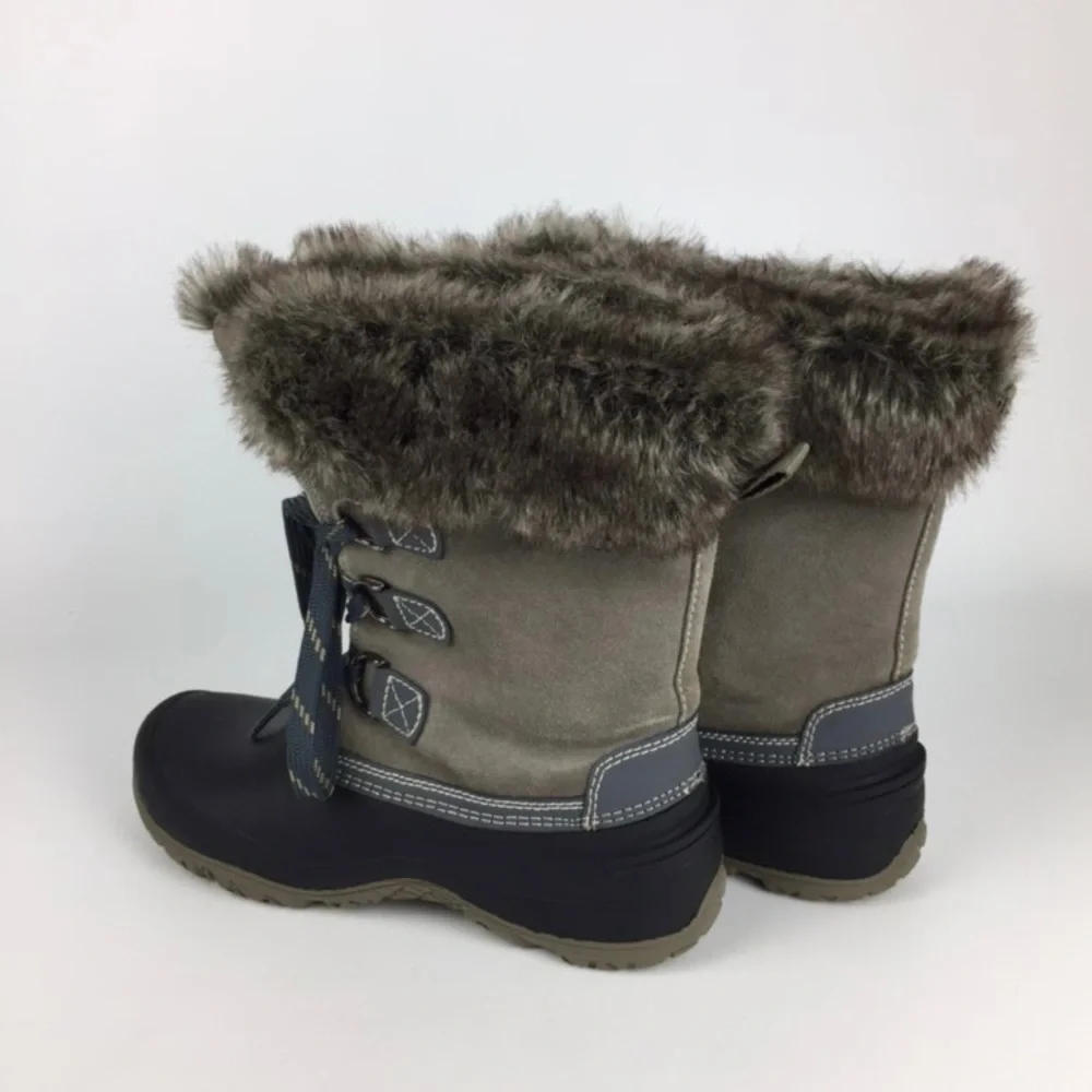Khombu The Slope Waterproof Gray Winter Snow Boots 7